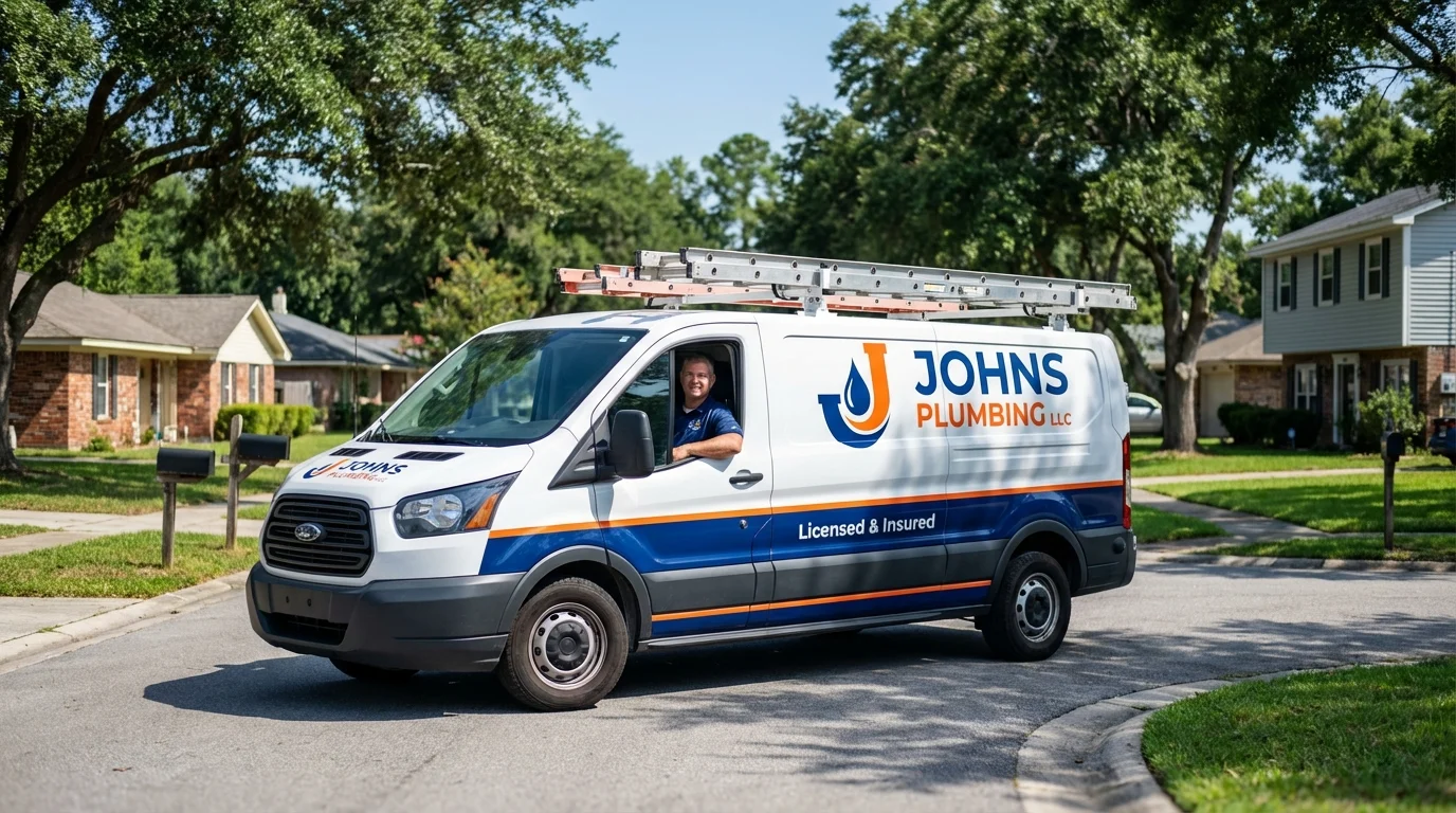 Johns Plumbing LLC service van in Agoura Hills, CA