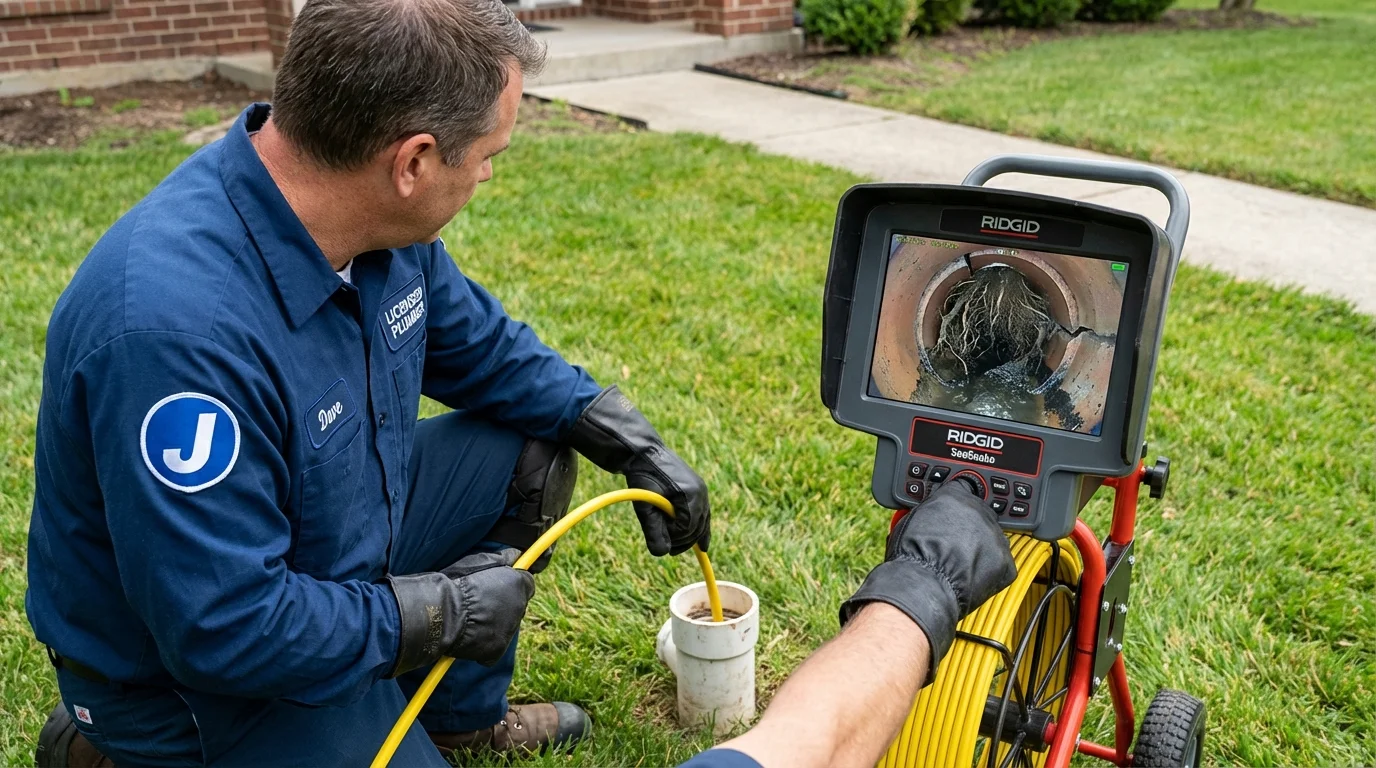 Sewer camera inspection being performed by Johns Plumbing LLC in Agoura Hills